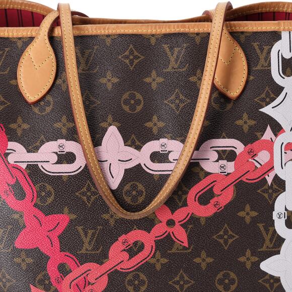 Louis Vuitton Neverfull MM Monogram Bay Rose Ballerine Poppy Pink + Pouch - Picture 5 of 11